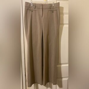 Ann Taylor Loft Taupe and Cream Wide Leg Dress Pants